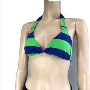 point conception blue,green strip swimsuit top spaghetti strap/summer/resort